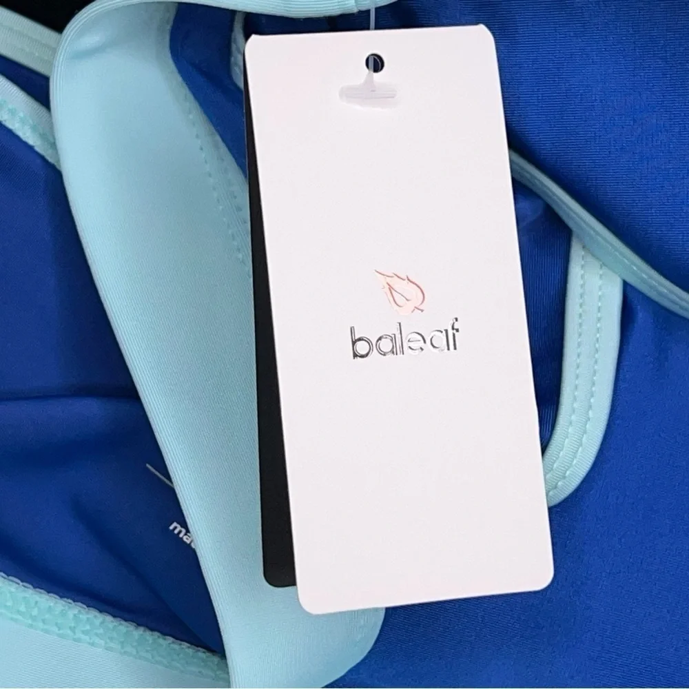 New Size XL Baleaf Bikini Set 2 Piece Blue Two Tone Colorblock UPF 50 Swimwear